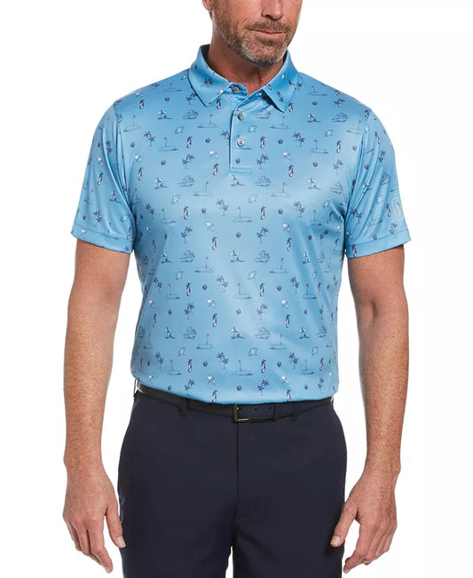 PGA TOUR Men's Golf Vacation-Print Polo Shirt  Color Allure Size XL