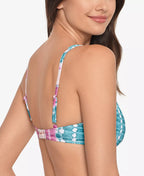 Salt Cove Juniors' Sun-Washed Stripe V-Wire Bralette Bikini Top  Multicolor Size L