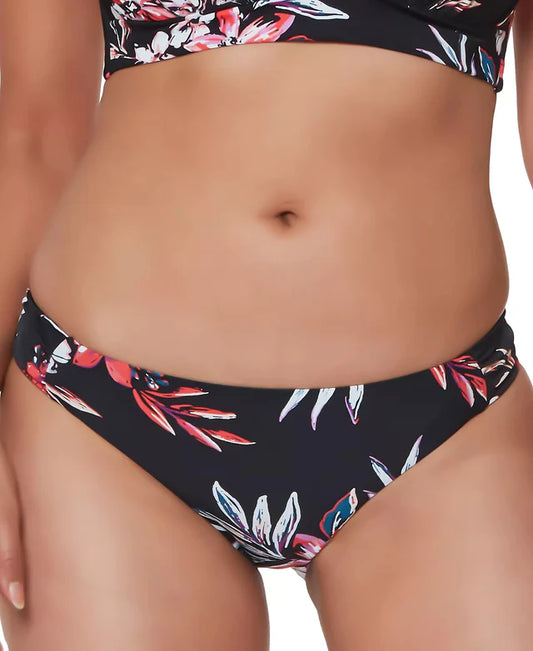 Bar III Floral-Print Hipster Bikini Bottoms  Color Black Multi Size M