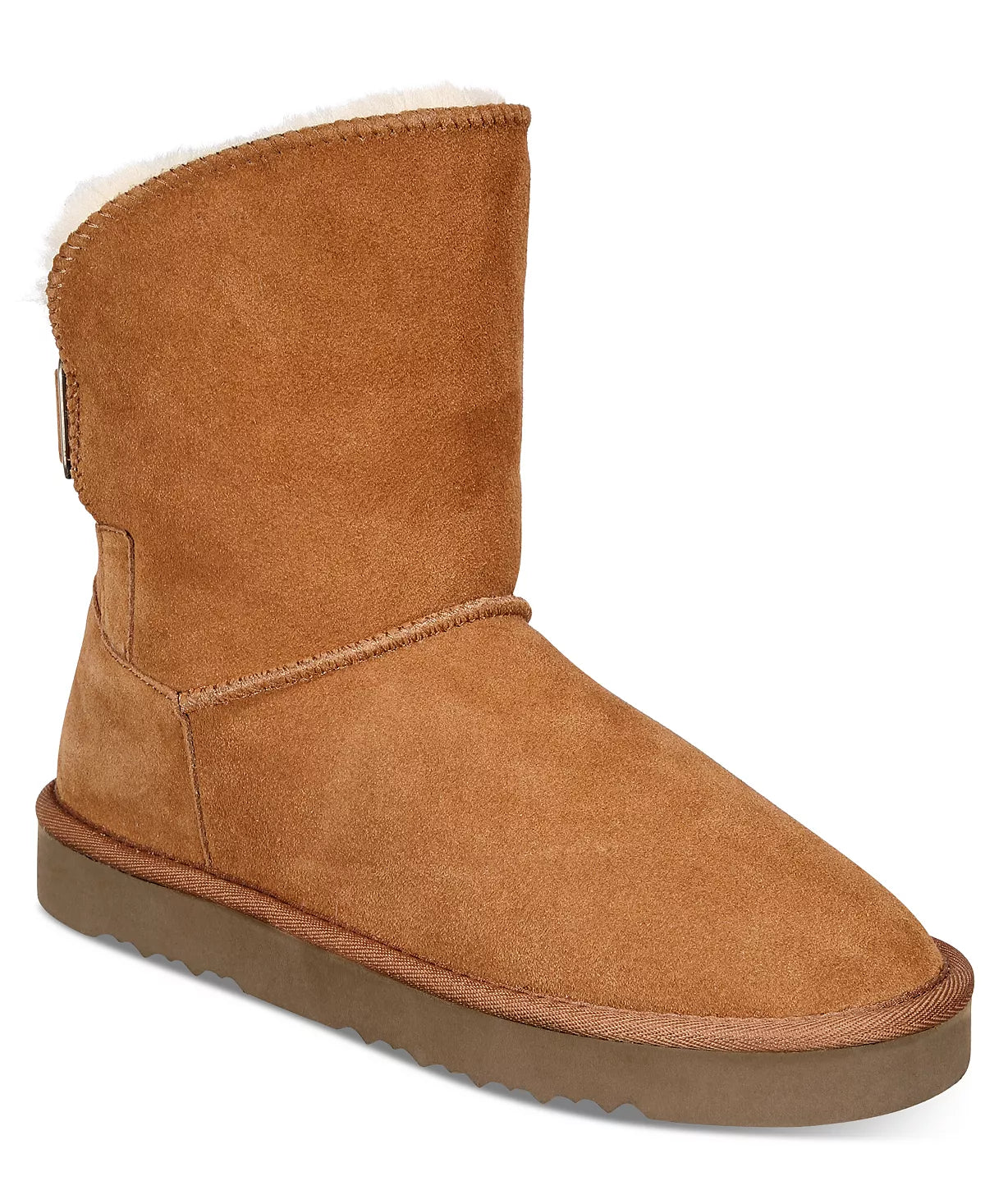 Style & Co Women's Tiny2 Olive Suede Faux Fur Lined Winter Boots  Color Chestnut Size 9M