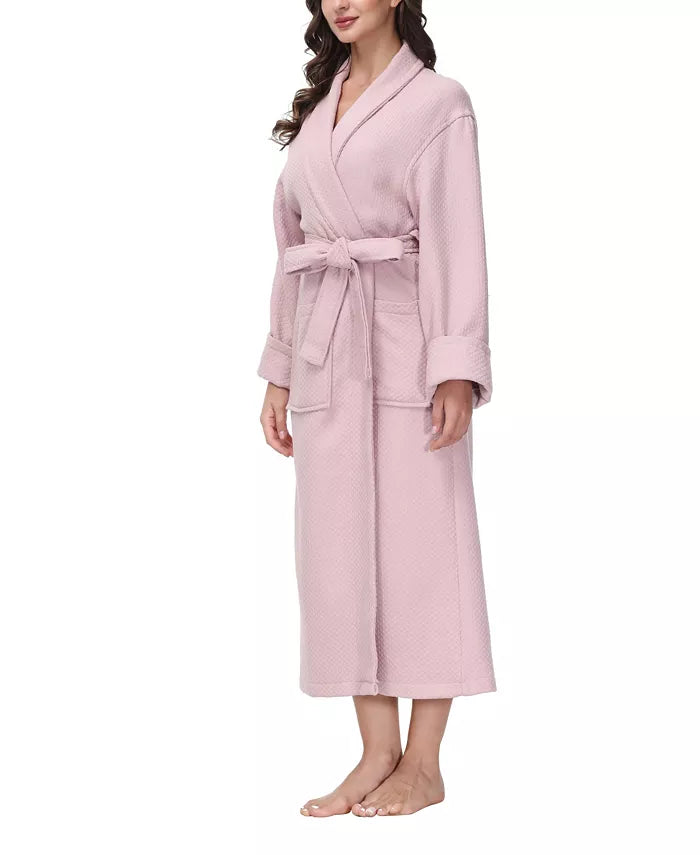 INK+IVY Women's Diamond Waffle Look Robe  Rose Size L/XL