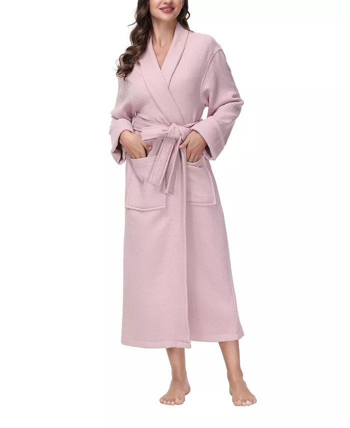 INK+IVY Women's Diamond Waffle Look Robe  Rose Size L/XL