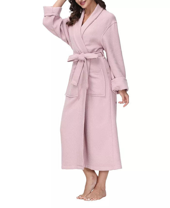INK+IVY Women's Diamond Waffle Look Robe  Rose Size L/XL