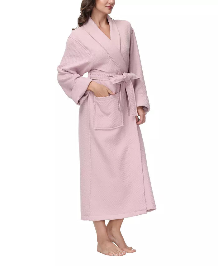 INK+IVY Women's Diamond Waffle Look Robe  Rose Size L/XL