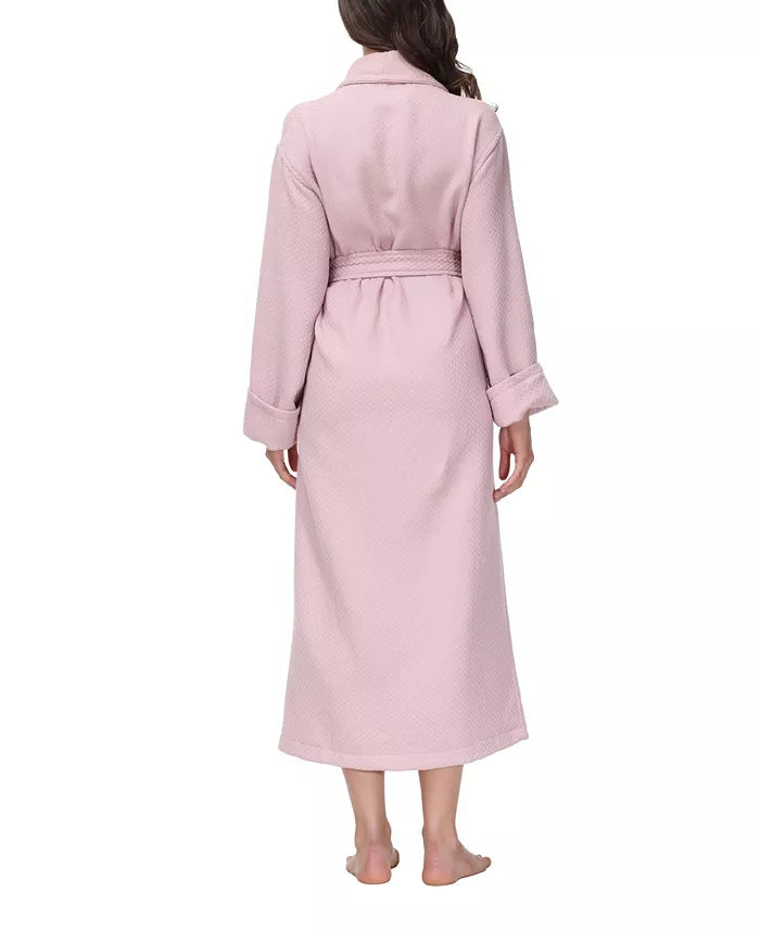 INK+IVY Women's Diamond Waffle Look Robe  Rose Size L/XL