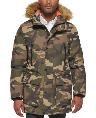 Club Room Men's Parka Vegan Fur-Hood Jacket  Color Camouflage Size M