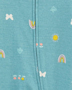 Carters Baby Girls 2-Way Zip Cotton Sleep Play Pajamas  Color Blue Size Newborn