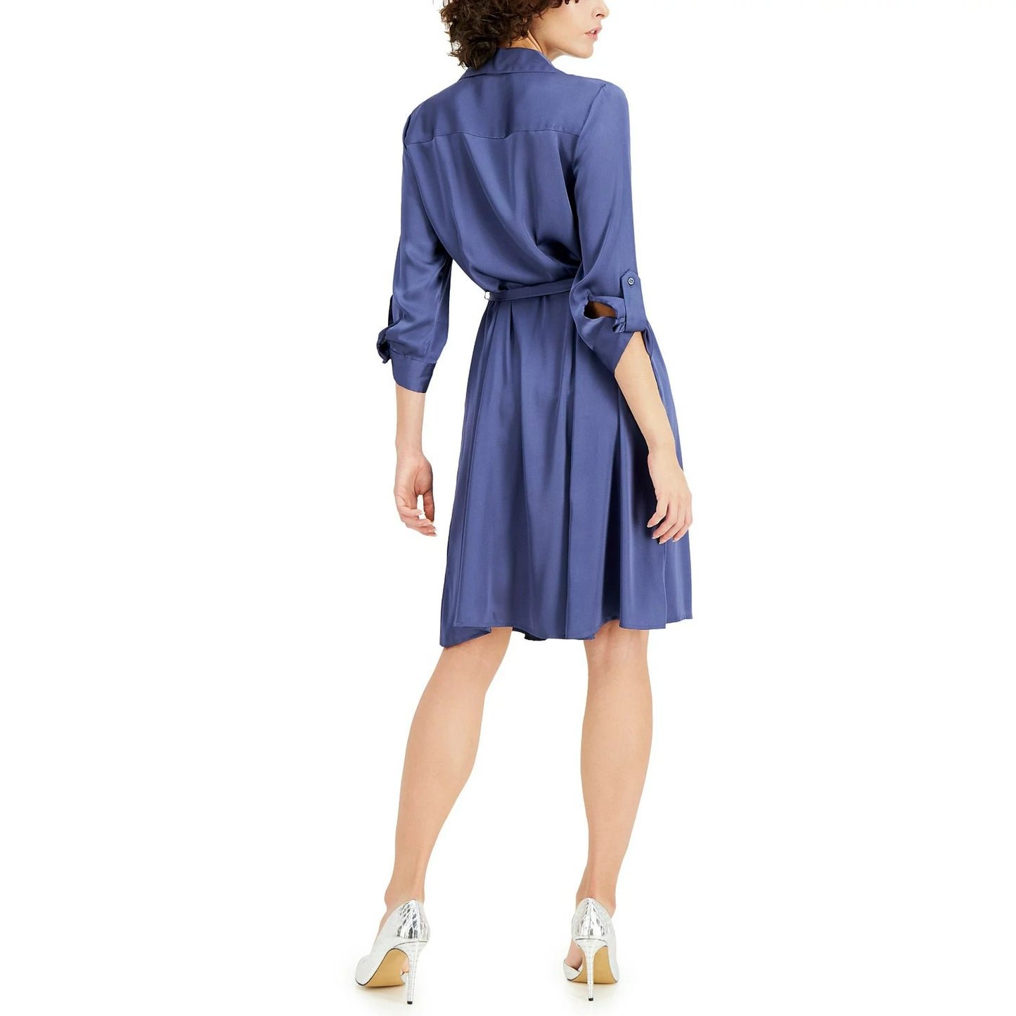 INC International Concepts Women's 3/4-Sleeve Shirtdress  Color Inkberry Size 12