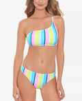 Salt Cove Juniors Sunny Stripe One-Shoulder Bikini Top  Multicolor Size XS