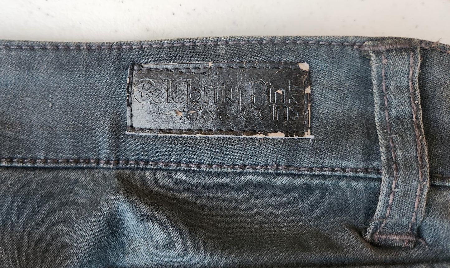 Celebrity Pink Juniors Ankle Skinny Jeans  Color Black Rinse Size 7