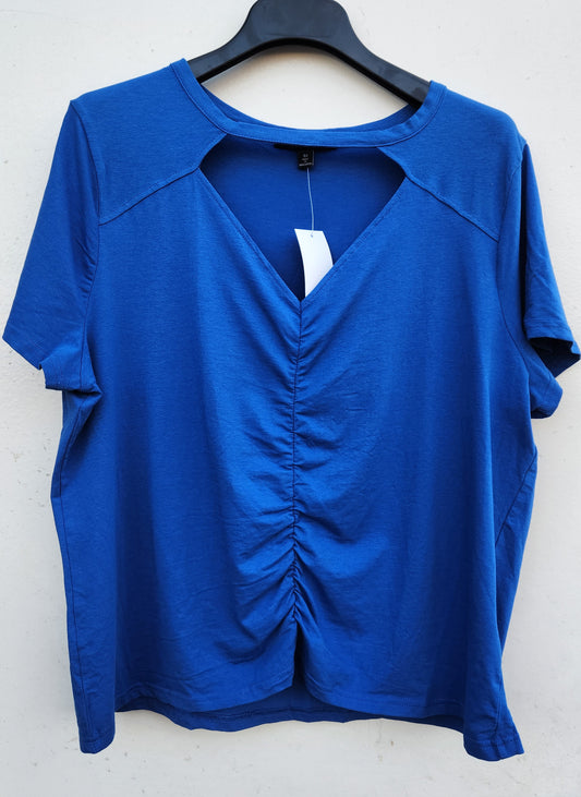 Derek Heart Women's Plus Size Cutout Top  Color Nautical Blue Size 3X
