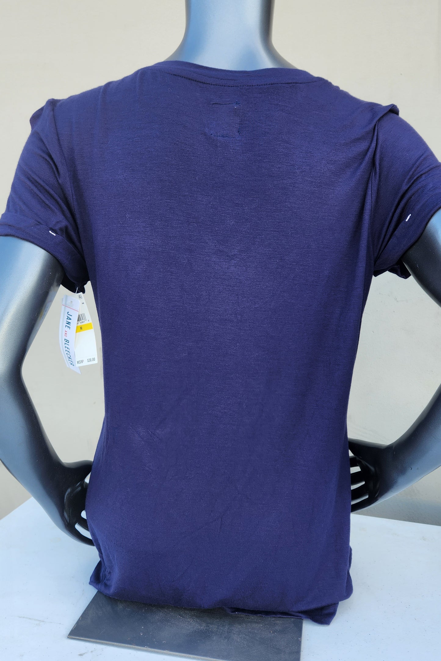 Jane & Bleecker Women's Short Sleeve Pocket Top  Color Navy Size M