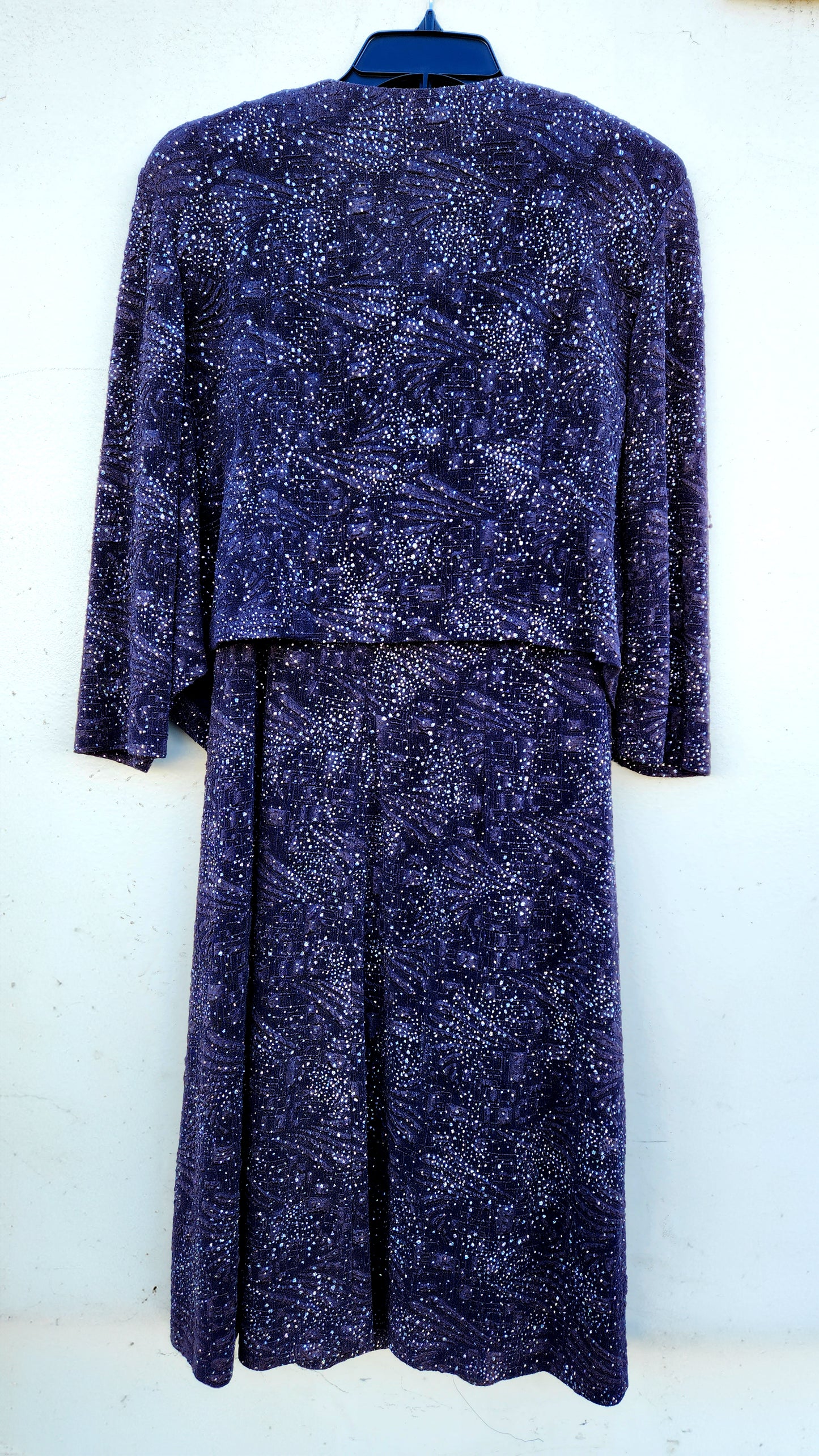 Alex Evenings Women's Glitter Jacket Dress  Color Purple Size 12