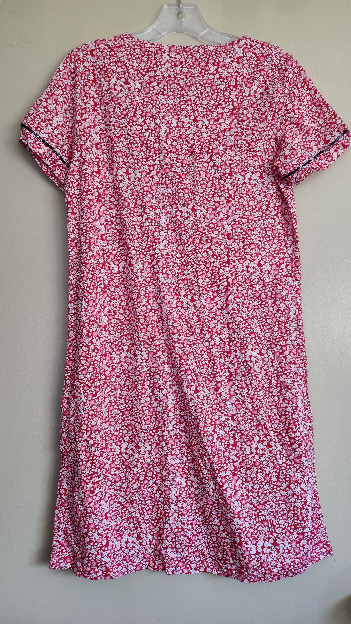 Charter Club Women's Cotton Printed Henley Sleepshirt  Color Poppy Ditsy Size XS