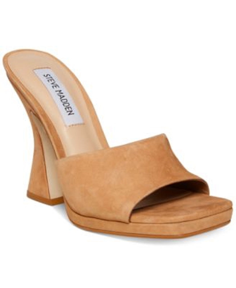 Steve Madden Womens Lipa Vinyl Bell-Heel Pumps  Color Camel Nubuck Size 8M