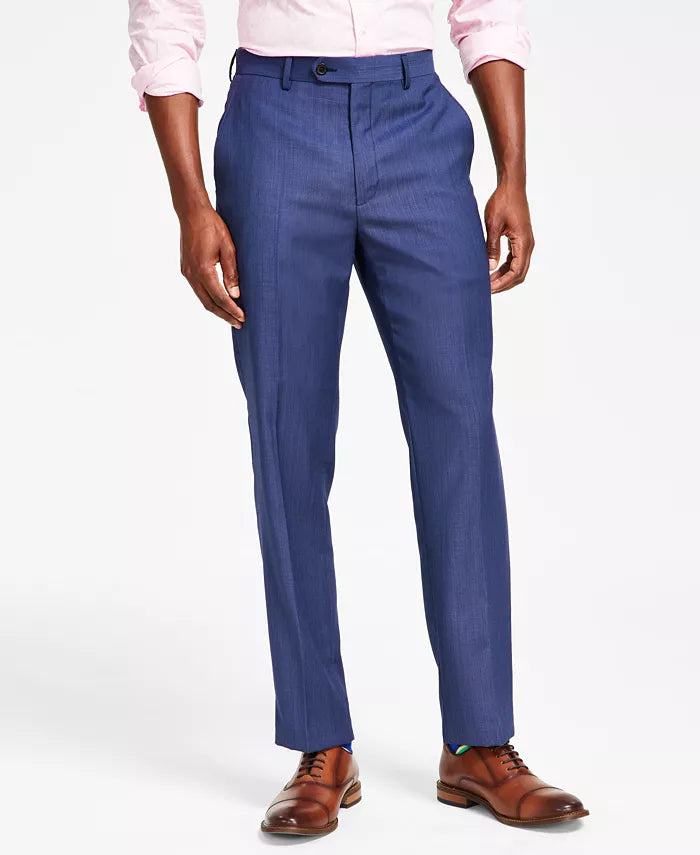 Lauren Ralph Lauren Men's Classic-Fit UltraFlex Stretch Suit Pants  Blue Birdseye W32xL30