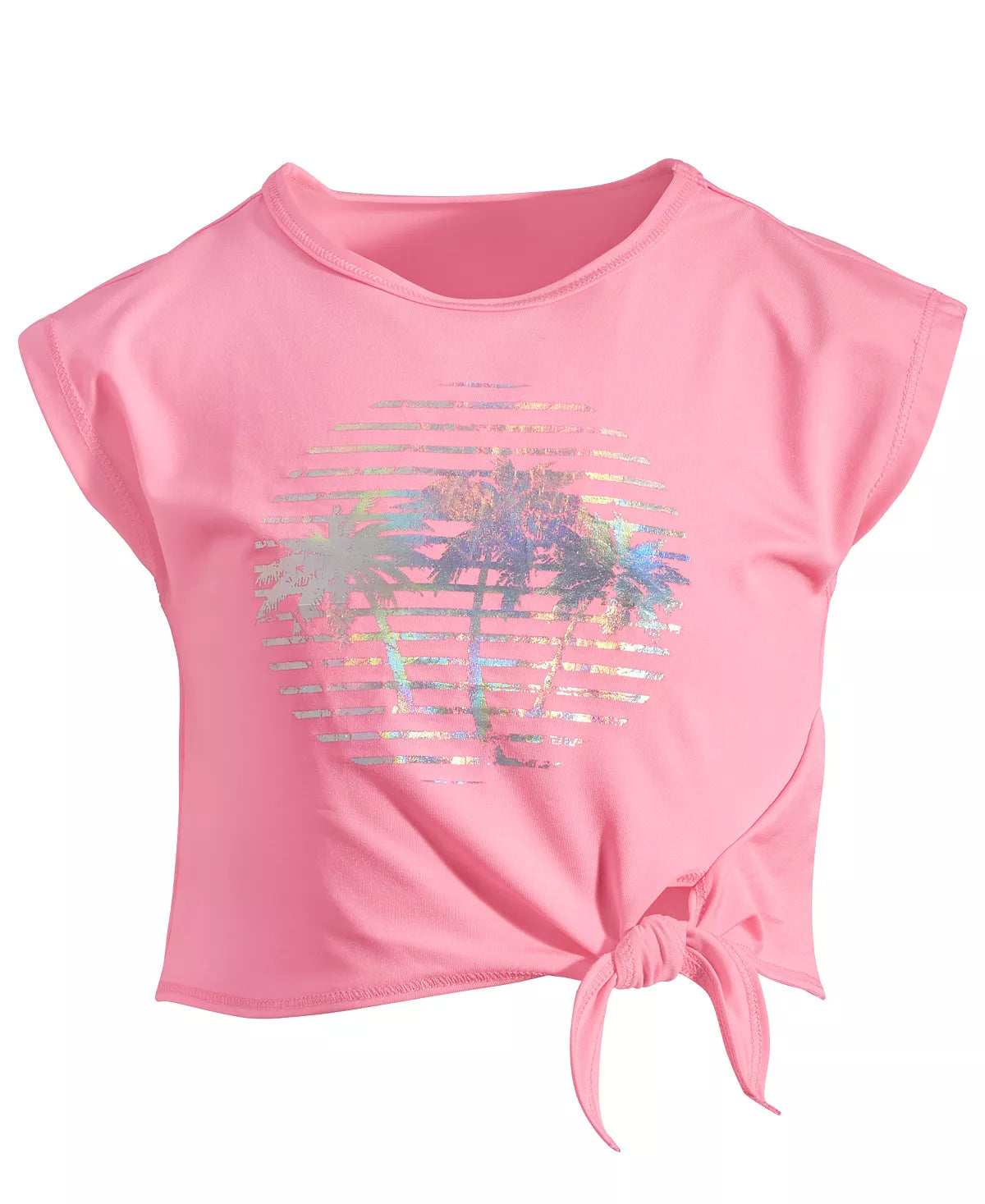 ID Ideology Toddler Little Girls Palm Knotted T-shirt  Color Pink Hustle Size 3T