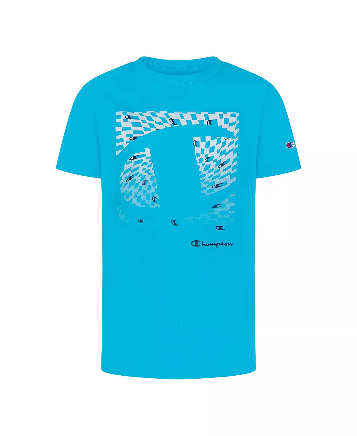Champion Big Boys Ko C Checker Fade Short Sleeve Tee  Color Blue Atoll Size S (8)