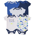 Chickpea Baby Boys Grow with Me Bodysuit 5-Piece Set  Color Blue Size 3-9 months