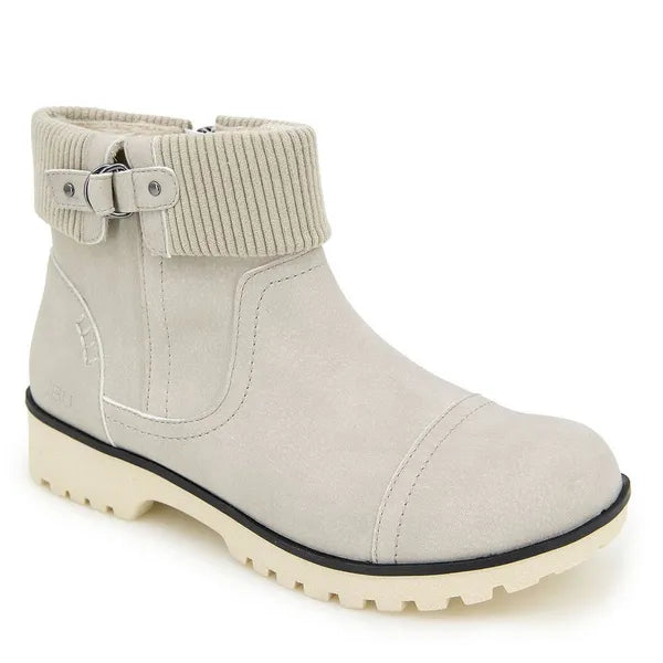 JBU Women's Karissa Encore Water Resistant Round Toe Booties  Stone/white Size 10