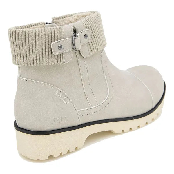 JBU Women's Karissa Encore Water Resistant Round Toe Booties  Stone/white Size 10