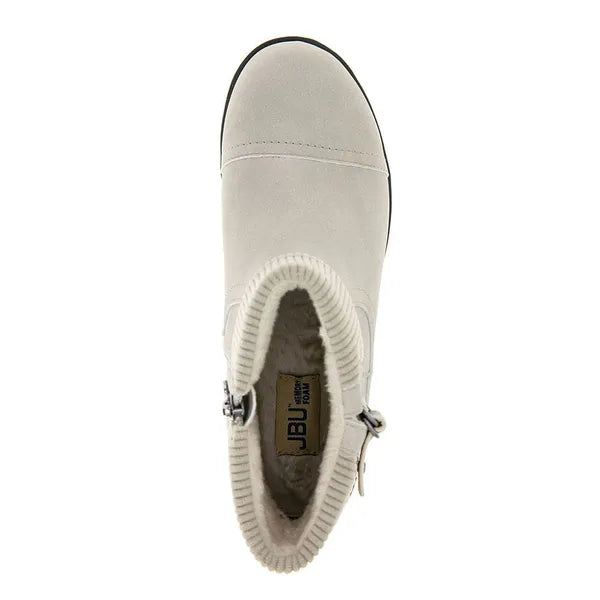 JBU Women's Karissa Encore Water Resistant Round Toe Booties  Stone/white Size 10