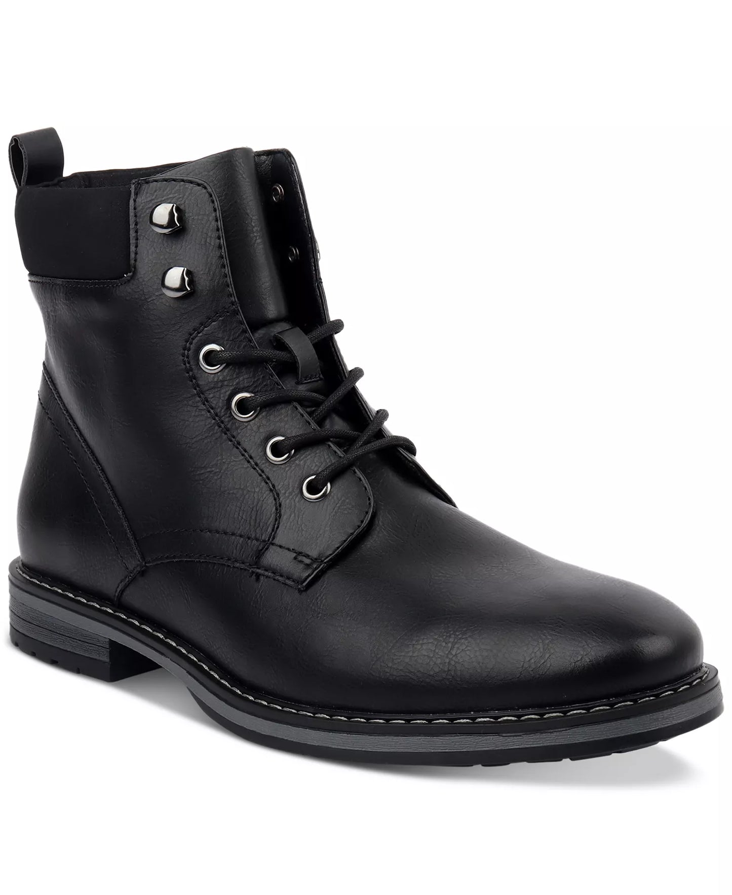 Club Room Men's Westin Lace-Up Boots  Black Size 9