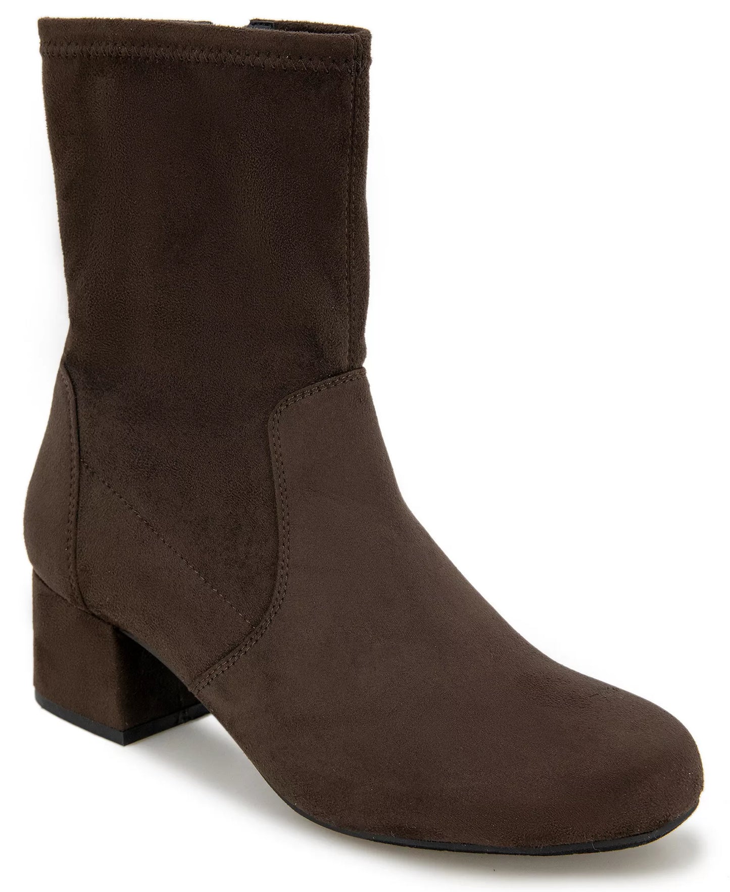 Kenneth Cole Reaction Women's Road Stretch Block Heel Booties  Chocolate Size 9