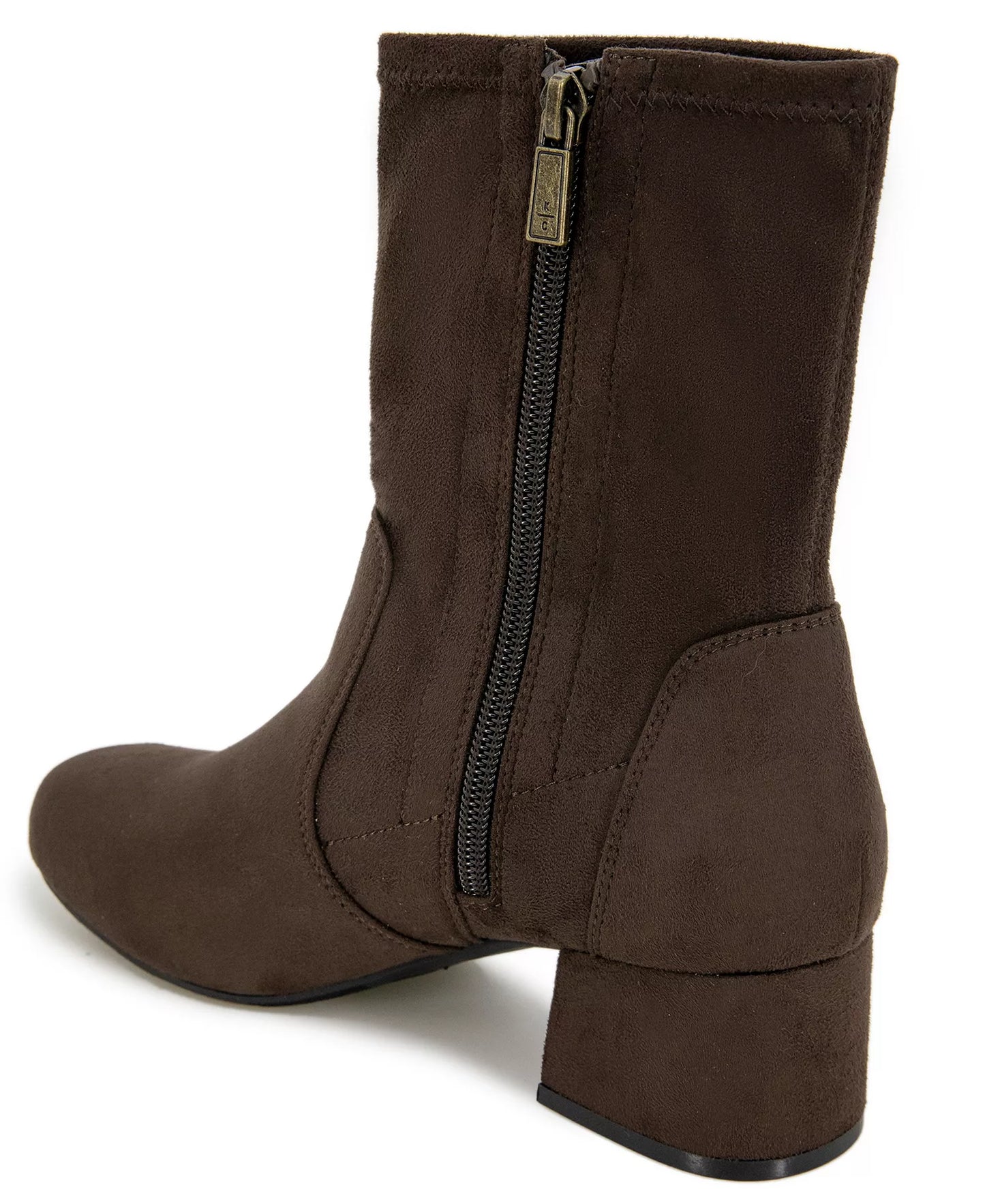 Kenneth Cole Reaction Women's Road Stretch Block Heel Booties  Chocolate Size 9