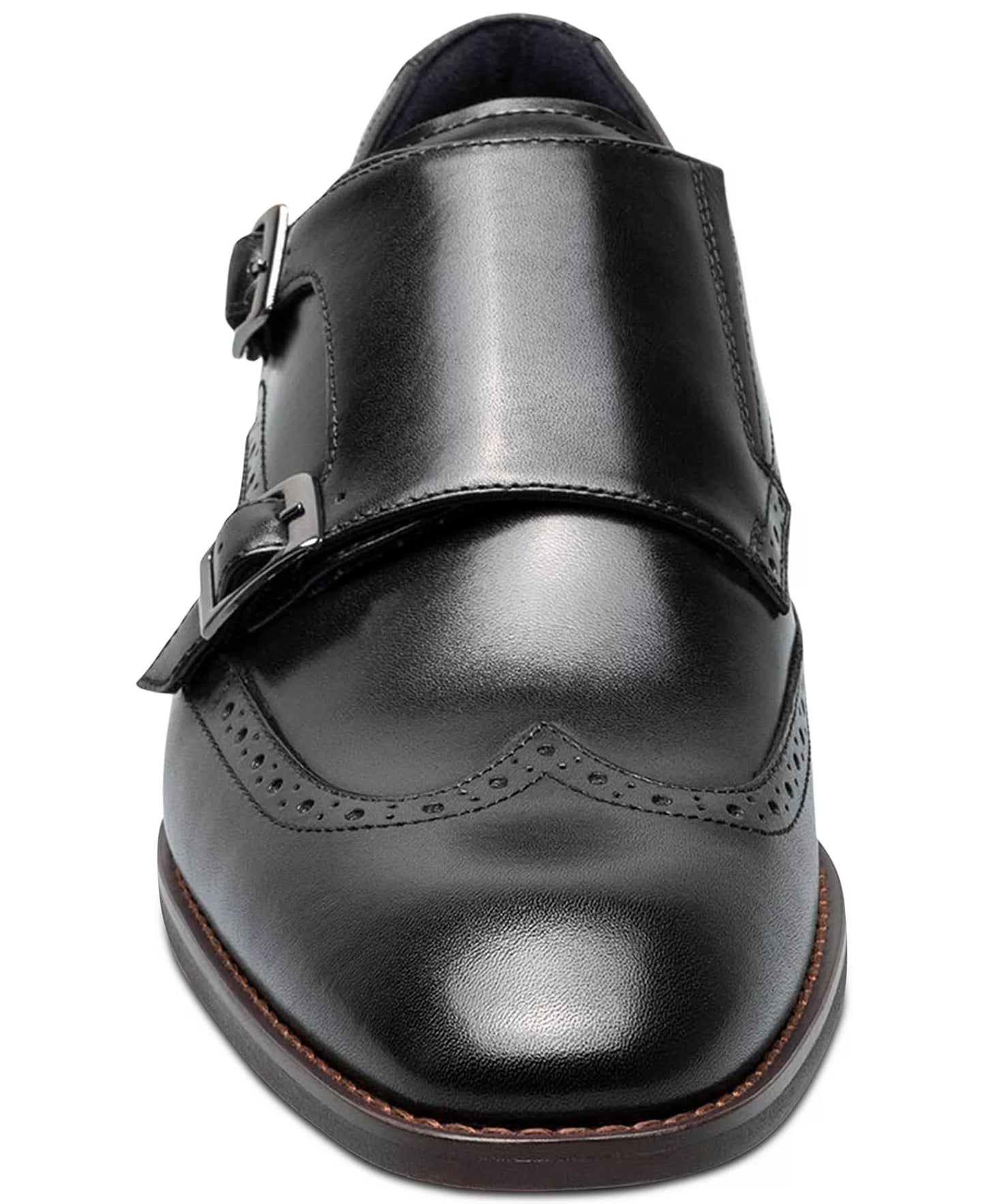 Stacy Adams Men's Karson Wingtip Double-Monk Strap Dress Shoes  Black Size 7