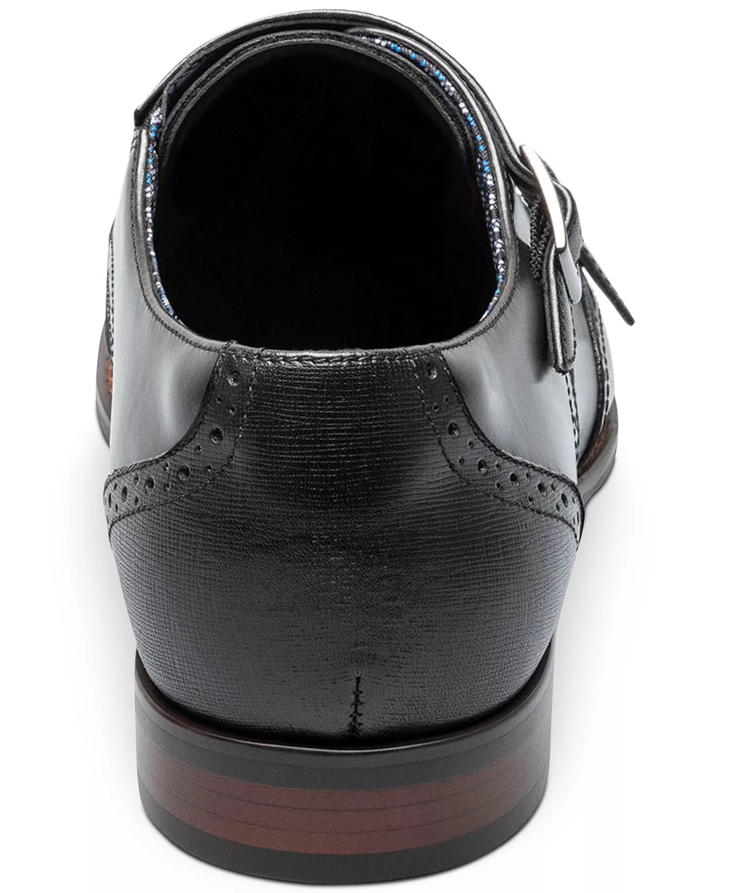 Stacy Adams Men's Karson Wingtip Double-Monk Strap Dress Shoes  Black Size 7