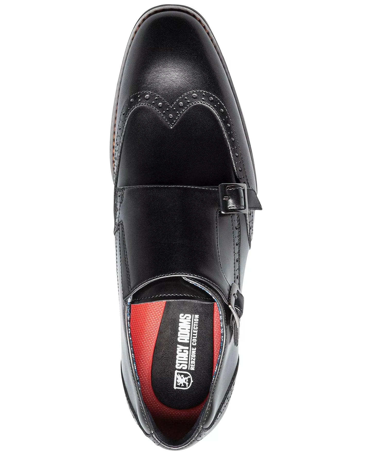 Stacy Adams Men's Karson Wingtip Double-Monk Strap Dress Shoes  Black Size 7