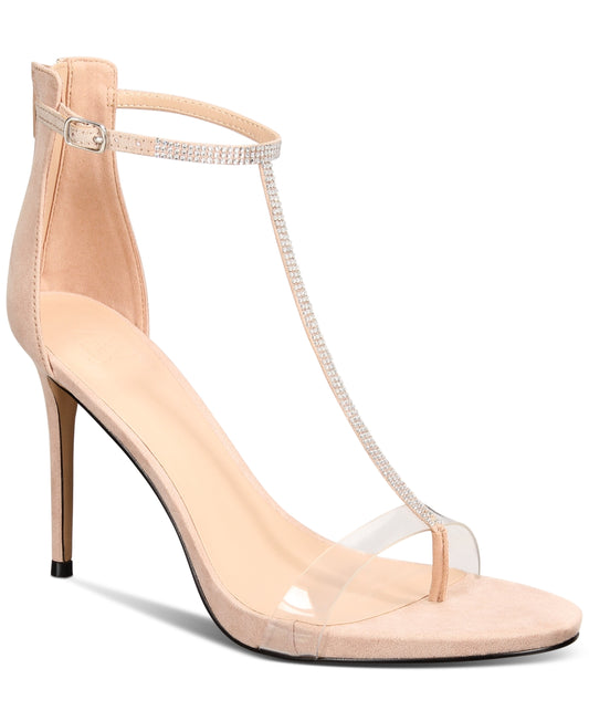 AAJ By Aminah Women's Aniya Lucite High Heel Dress Sandals  Color Nude/Silver Size 7.5M