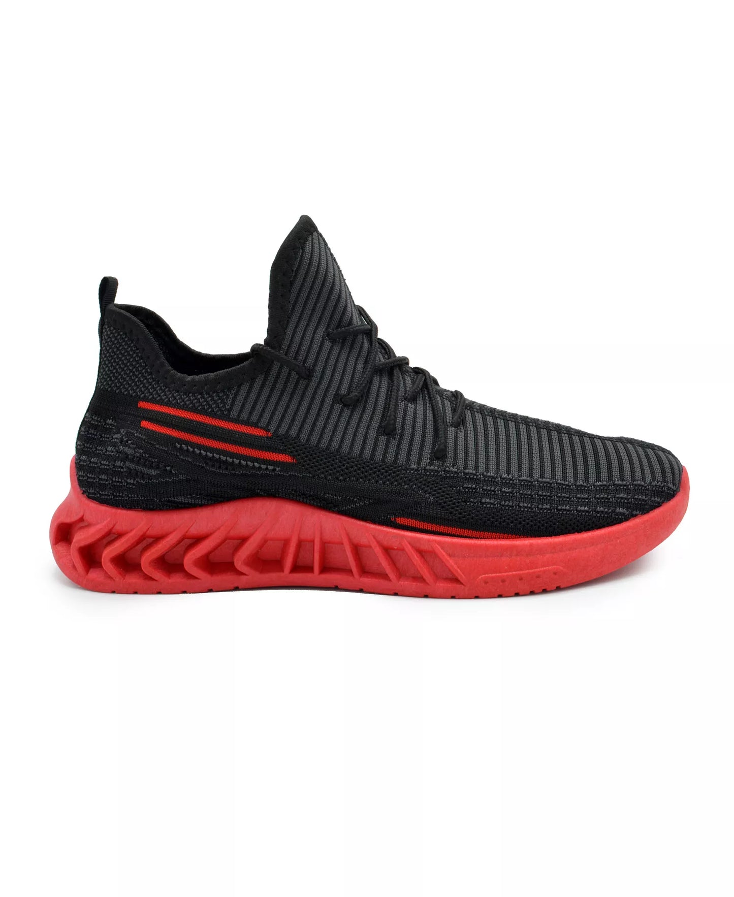 Akademiks Men's Fit 2.0 Knit Jogger Sneakers  Black/Red Size 9