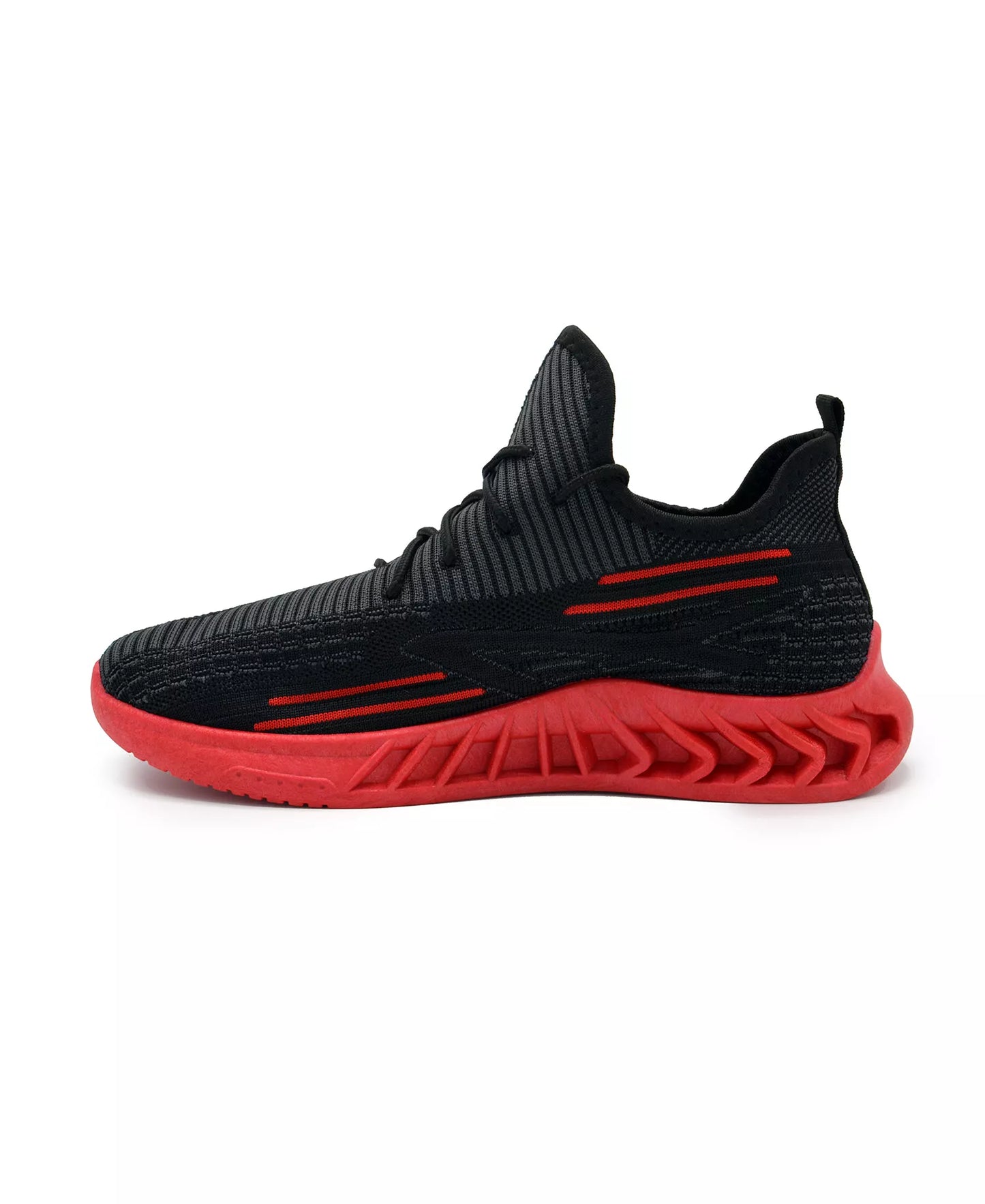 Akademiks Men's Fit 2.0 Knit Jogger Sneakers  Black/Red Size 9
