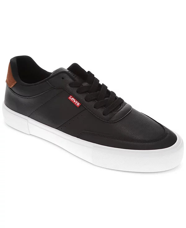 Levi's Men's Munro Vegan-Leather Retro Low Top Sneakers  Black/Tan Size 9