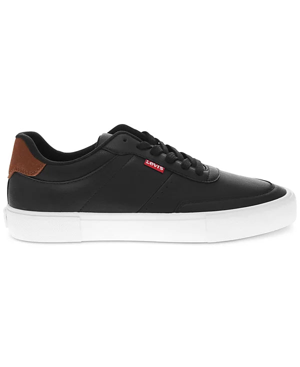 Levi's Men's Munro Vegan-Leather Retro Low Top Sneakers  Black/Tan Size 9