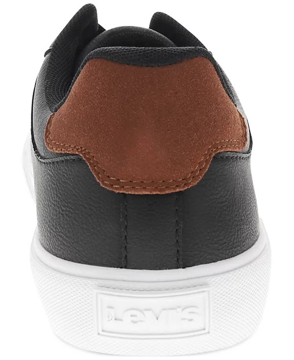 Levi's Men's Munro Faux-Leather Retro Low Top Sneakers  Black/Tan Size 9