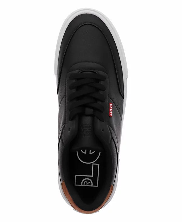 Levi's Men's Munro Vegan-Leather Retro Low Top Sneakers  Black/Tan Size 9