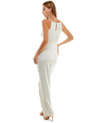 BCX Juniors Asymmetrical Sequin-Trim Gown  Color Off White Size M