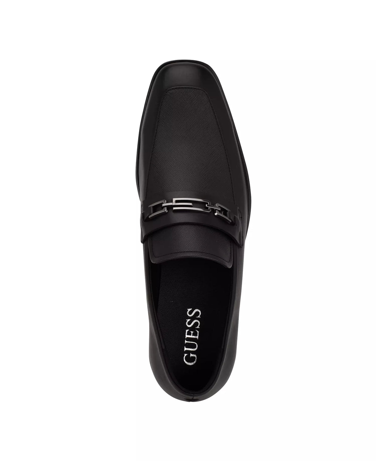 GUESS Men's Hendo Square-Toe Dress Loafers  Smooth Black Size 9