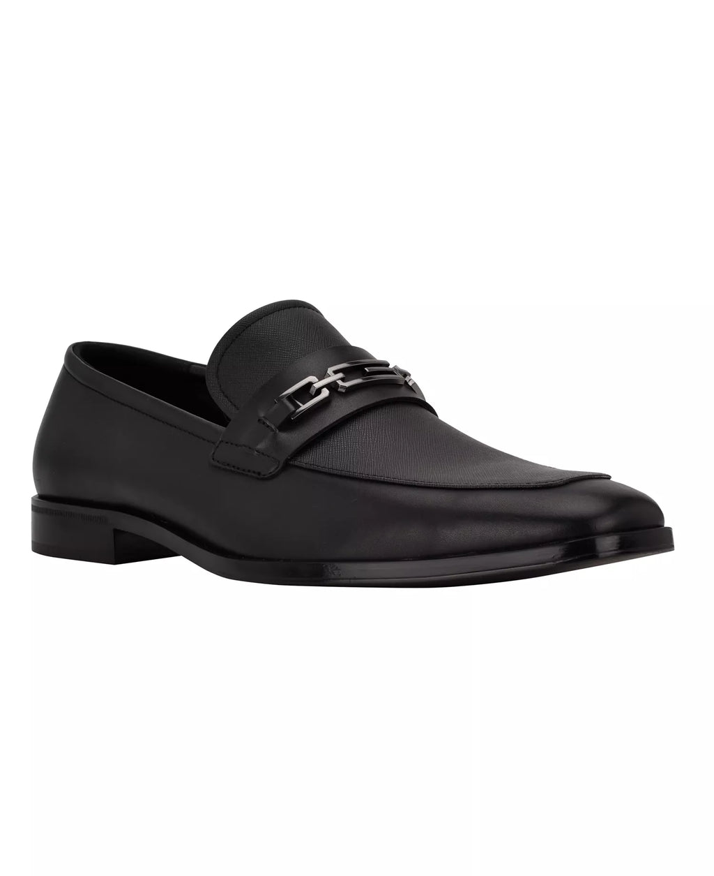 GUESS Men's Hendo Square-Toe Dress Loafers  Smooth Black Size 9