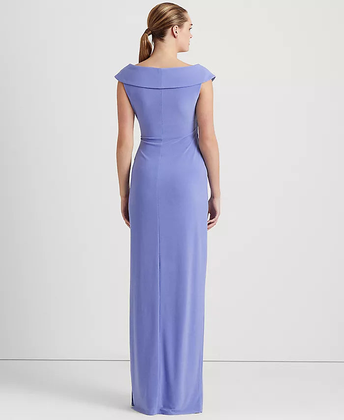 Lauren Ralph Lauren Women's Jersey Off-the-Shoulder Gown  Color Blue Size 6