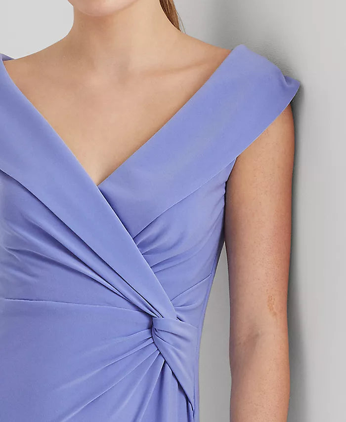 Lauren Ralph Lauren Women's Jersey Off-the-Shoulder Gown  Color Blue Size 6