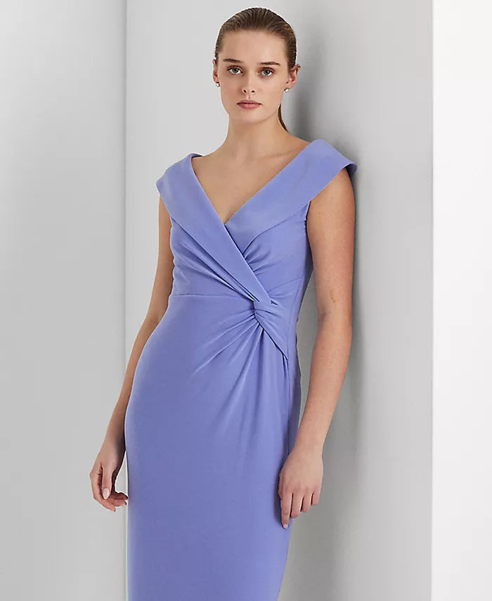 Lauren Ralph Lauren Women's Jersey Off-the-Shoulder Gown  Color Blue Size 6