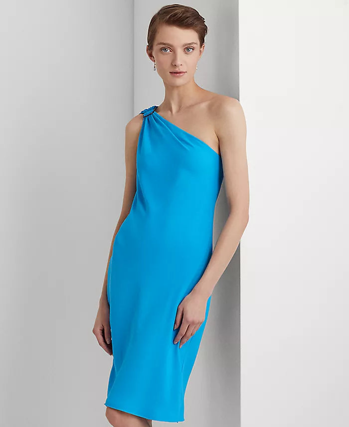 Lauren Ralph Lauren Women's Druzana Sleeveless Cocktail Dress  Color Blaze Ocean Size 10