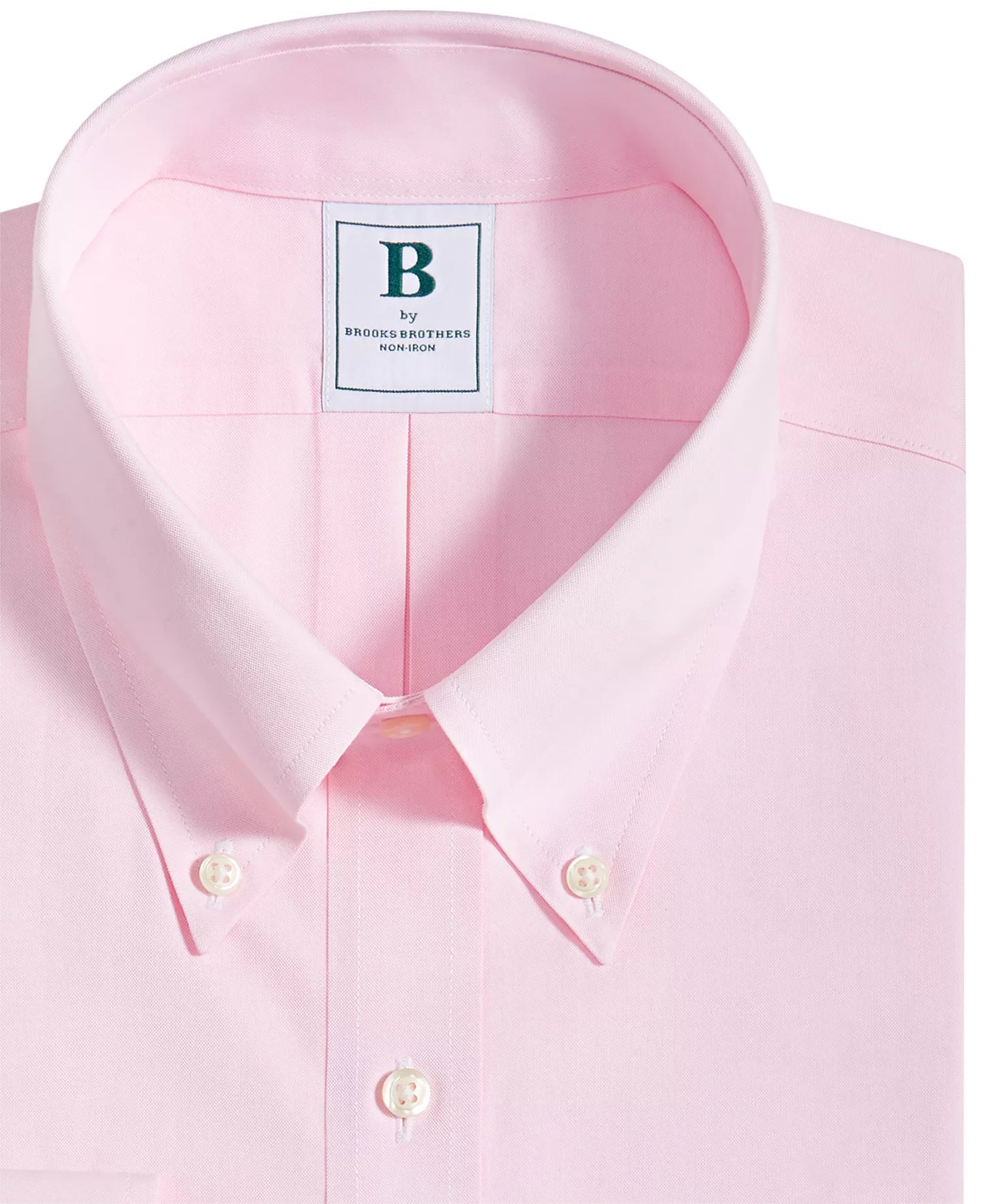 Brooks Brothers Men’s Regular-Fit Spread Collar Pinpoint Dress Shirt  Pink 16.5 32/33