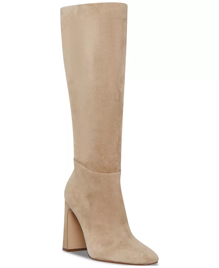 Steve Madden Women's Ally Block-Heel Tall Boots  Color Sand Suede Size 6M