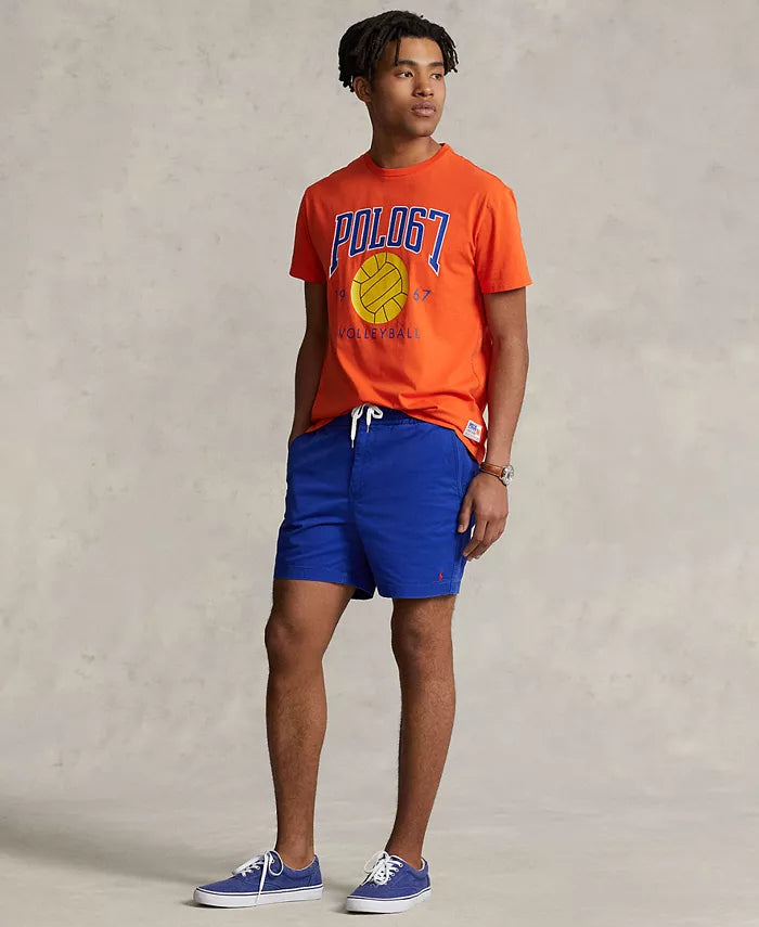 Polo Ralph Lauren Men's Cotton Classic-Fit Jersey Graphic T-Shirt  Elite Orange Size 2XL