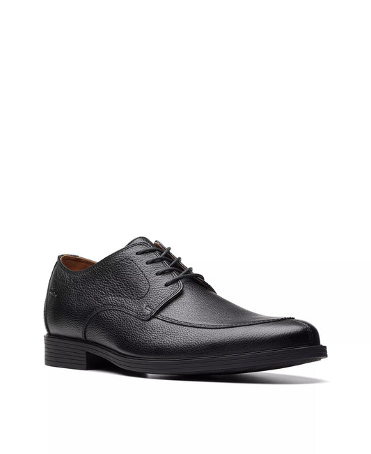 Clarks Men's Whiddon Apron Oxford Dress Shoes  Black Tumbled Leather Size 11.5
